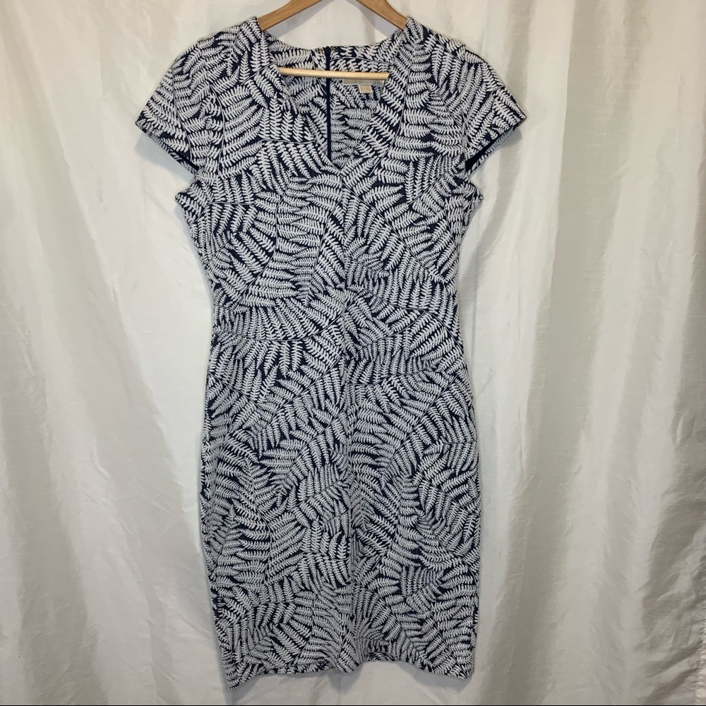 Michael Kors Fern Print Bodycon Dress - Blue and White